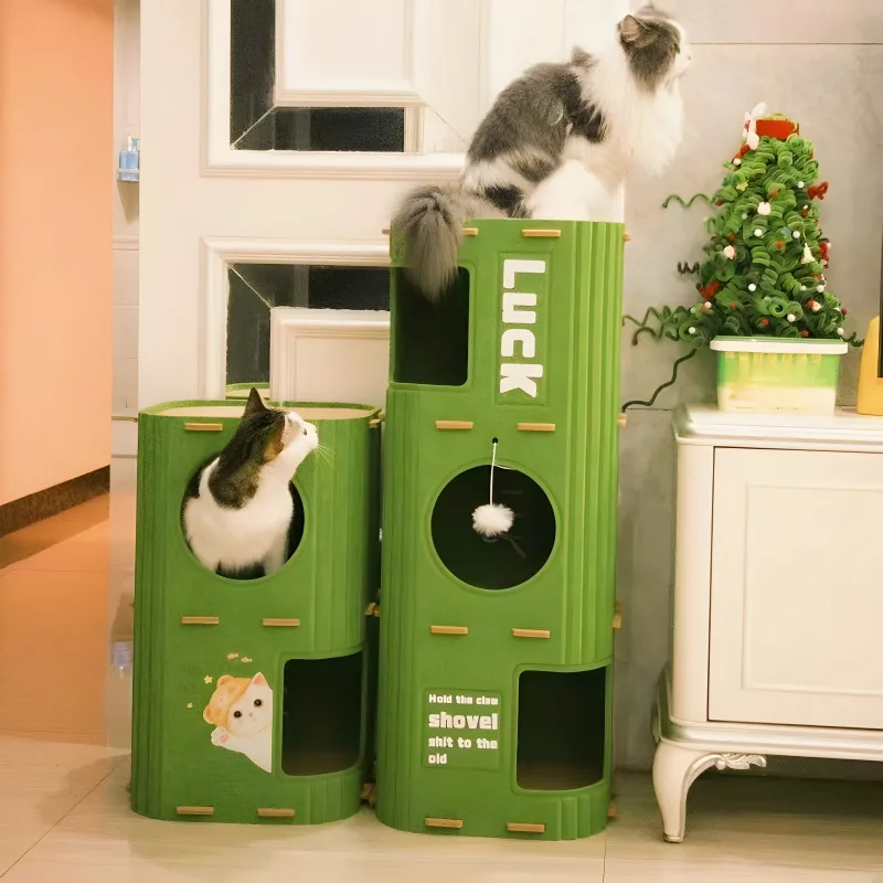 Multi-Layer Cat Nest Cat Climbing Frame Integrated Closed Security Cat Sleeping Nest Scratch-Resistant Wear-Resistant Four-Seas view 2