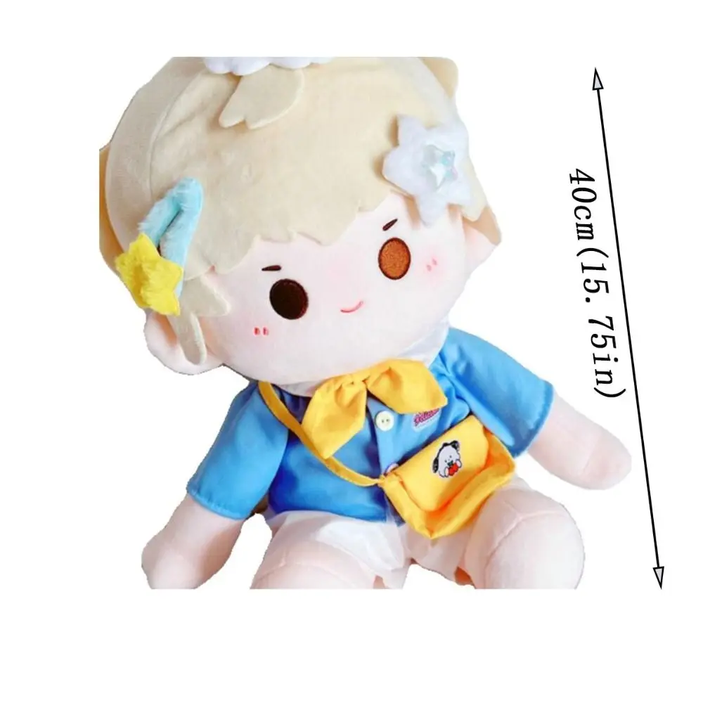 4Pcs/Set School Uniform 40cm Cotton Doll‘s Clothes DIY Dress Up Shirt 40CM Plush Toys Clothing Messenger Bag Multicolour