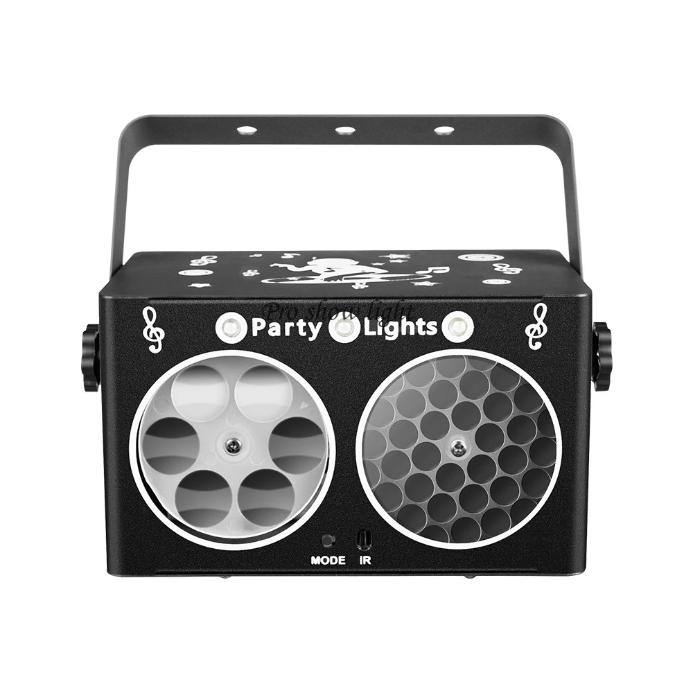 Disco Party Light 3IN1 Effect LED Stage Strobe Light Sound Activated LED Pattern Light DJ Speckle Lighting for Wedding Club Show