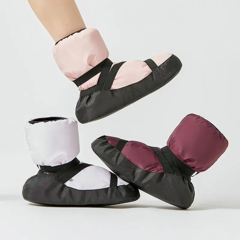 Bottines de danse pour enfants et adultes, chaussures d'intérieur chaudes en velours épais pour femmes et hommes, bottes chaudes pour pratique de Ballet, taille 28-45, hiver