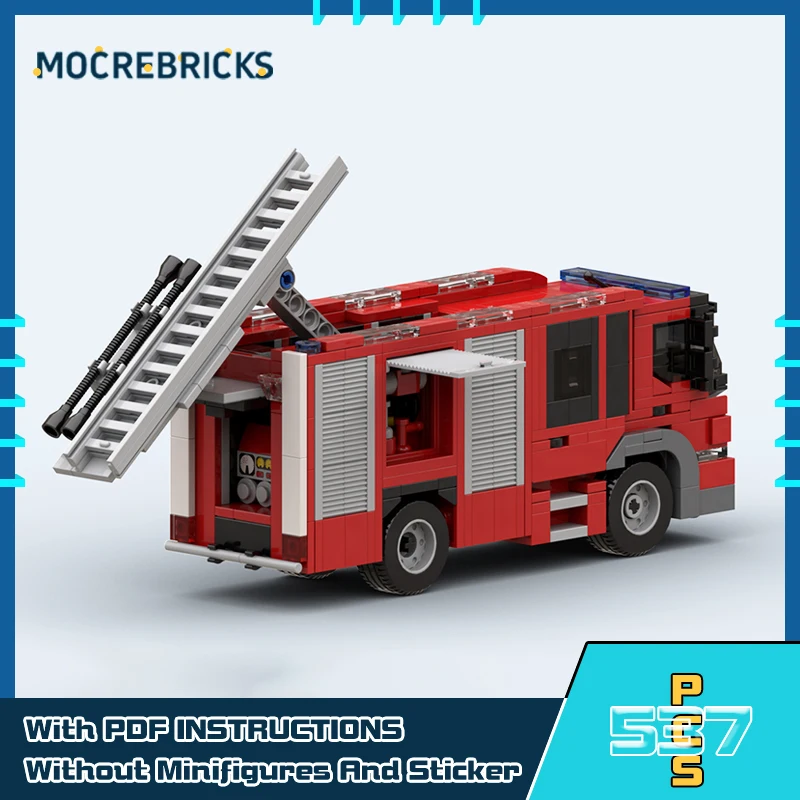 

City Series MWB Fire Vehicles Pack Vehicle MOC Building Block Модель DIY Технология Кирпич Сборка Дисплей Игрушки Рождественские подарки