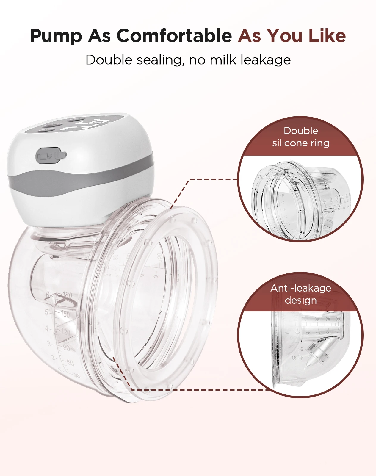 Jheppbay Electric Breast Pump BPA-Free 3 Modes & 12 Levels Hands Free Breastpump with 21/24/27 mm Flange for Breastfeeding