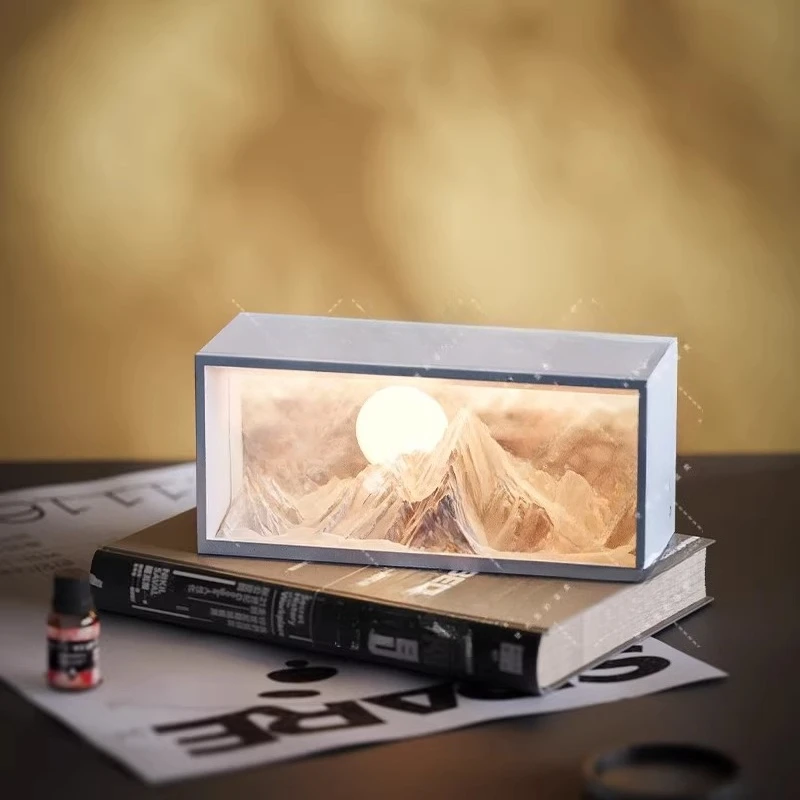 Creative Personality Wall Light Sunshine Jinshan Rectangle Night Table Lights Bedroom Bedside Atmosphere Desk Lamp Birthday Gift