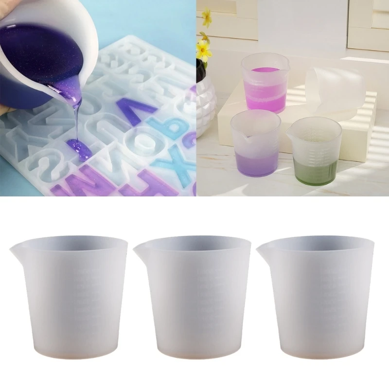 Resin Measuring Cups Tool with Precise Scale for Handmade DIY Glue Tools Nonstick Mixing Cups Pour Liquid Measure Cups