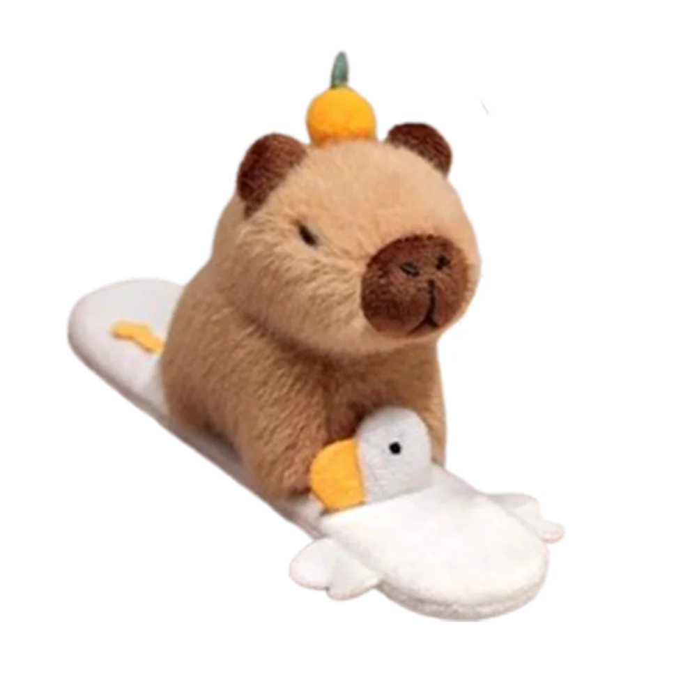 

With Orange Capybara Slap Bracelet Clap Circle Wristband Capybara Slap Snap Cartoon Soft Capybara Hand Ring Birthday Gift
