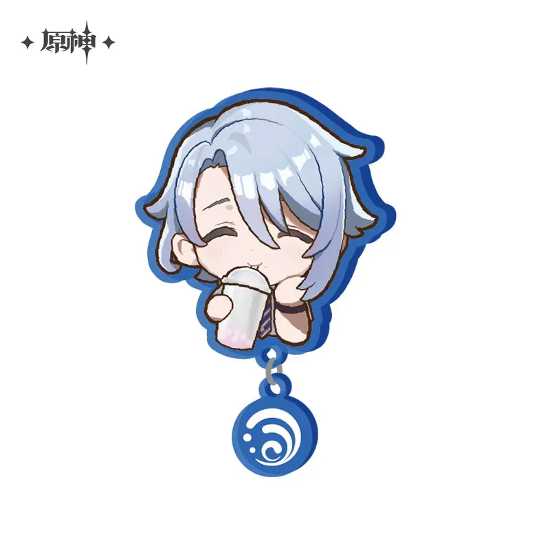 [Genuine] AnimeGame GenshinImpact Official Kamisato Ayato Kamisato Ayaka badge Key buckle Acrylic plaque Cosplay Gift  in stock