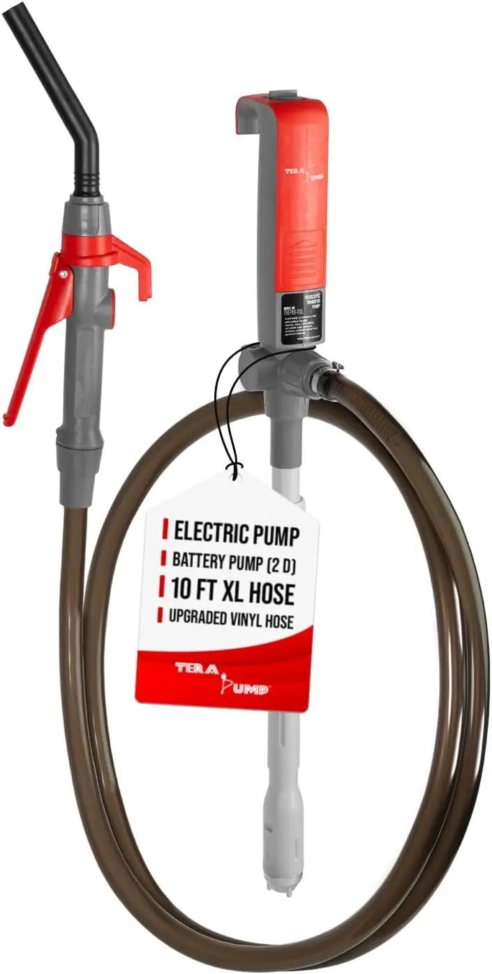 

Portable Battery-Powered Liquid Transfer Pump with 10ft Hose - 2.3 GPM for Gas, Diesel, DEF & Water