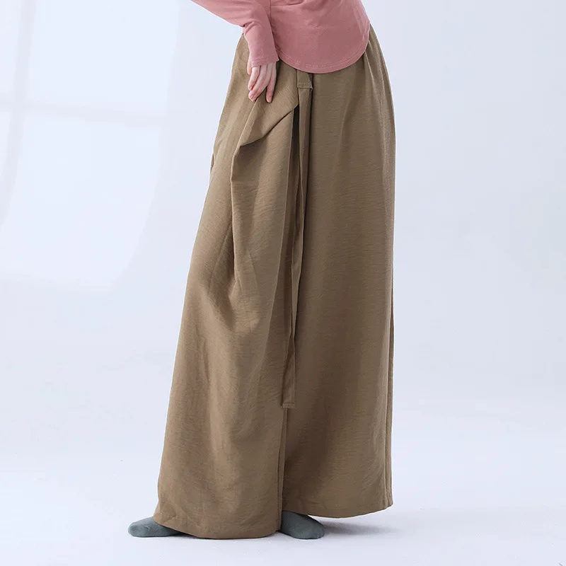 Брюки для современного танца, женские струящиеся широкие брюки для классической практики, свободная удобная тренировочная танцевальная одежда для взрослых