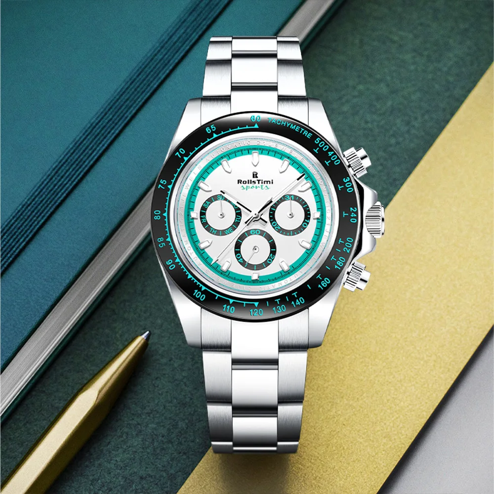 

2025RollsTimi новейшие повседневные мужские механические часы, модные мужские автоматические часы с сапфировым стеклом, спортивный хронограф из нержавеющей стали