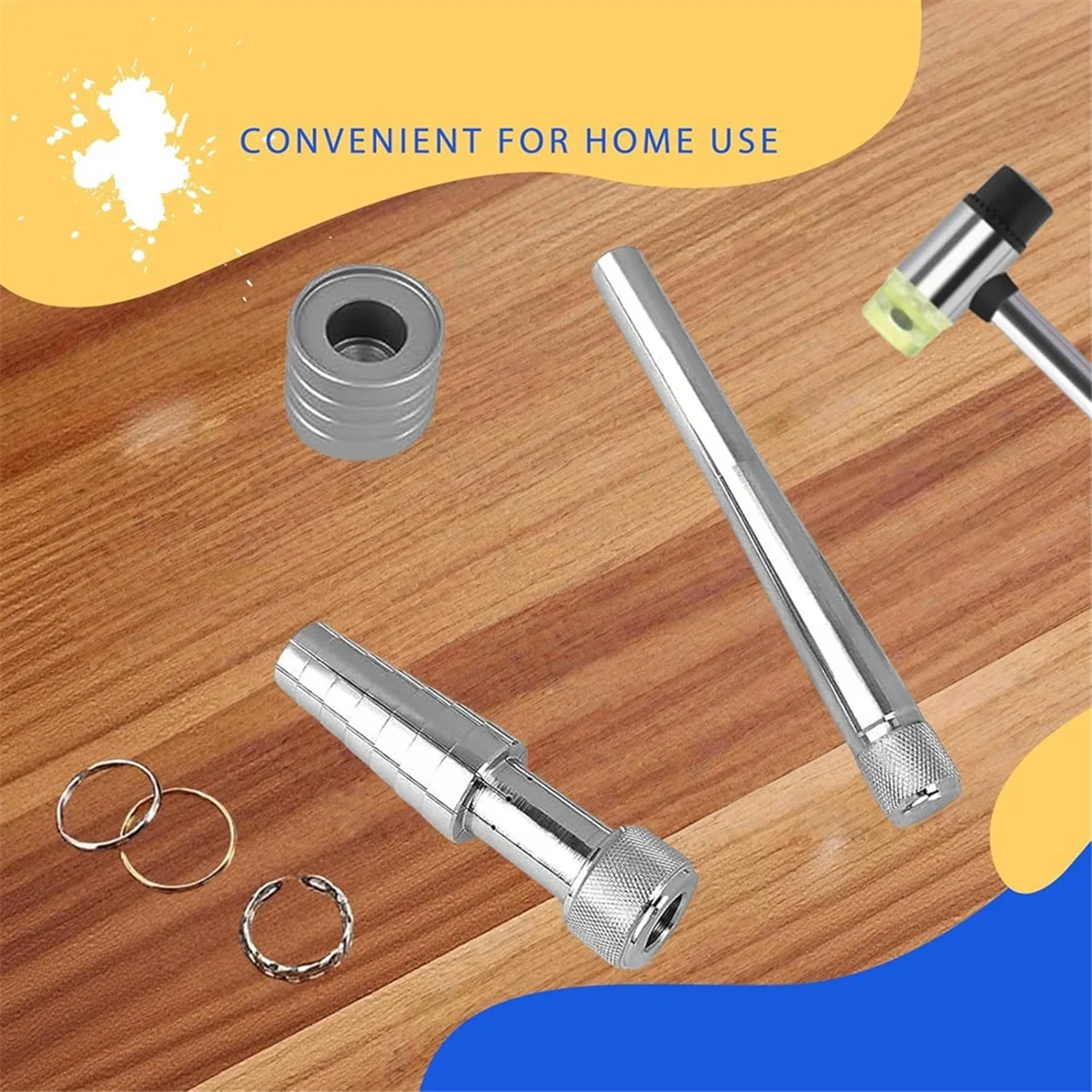 A83Z حلقة نقالة مع مطرقة مجوهرات على الوجهين المطاط والبلاستيك رئيس مطرقة حلقة نقالة أداة إصبع الزفاف الفرقة