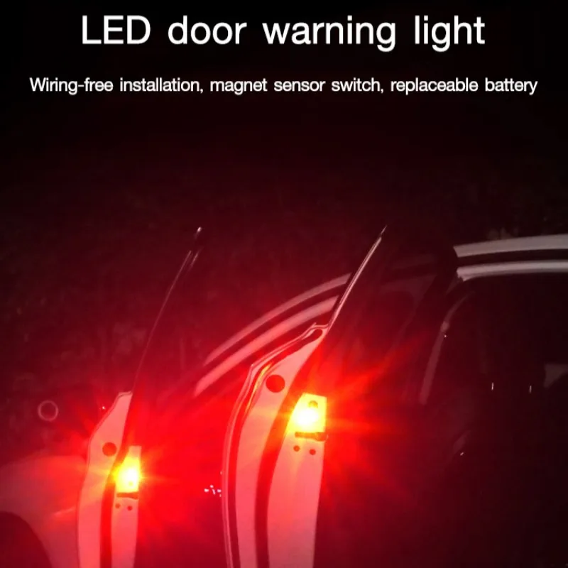 Auto Led Deur Waarschuwingslicht Bedrading-Vrije Modificatie Veiligheid Anti-Collision Anti-Bumperkleving Lichten Flitsen Sensor Licht Vijf Lichten