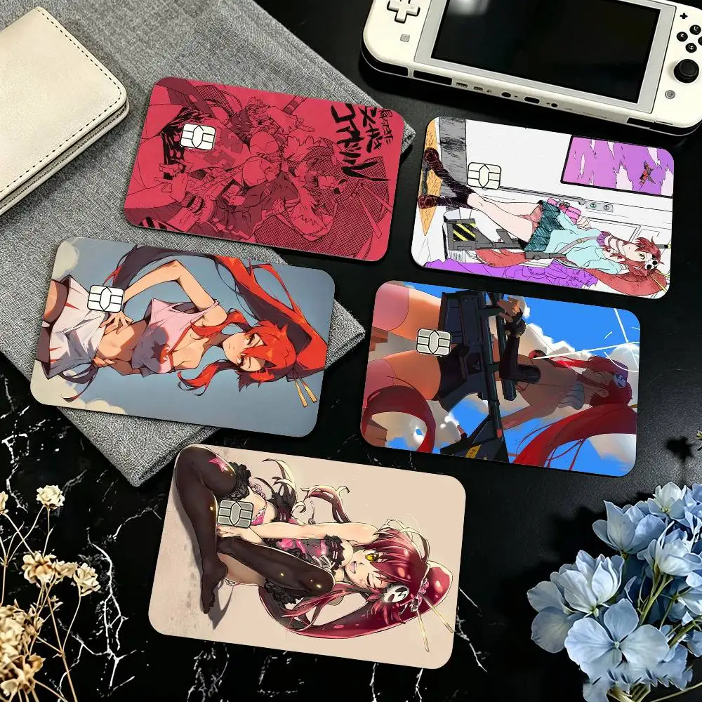 Anime G-Gurren Lagann Yoko Littner  Credit Card HD Stickers Game Card Decal Small Chip Waterproof Sticker Gift