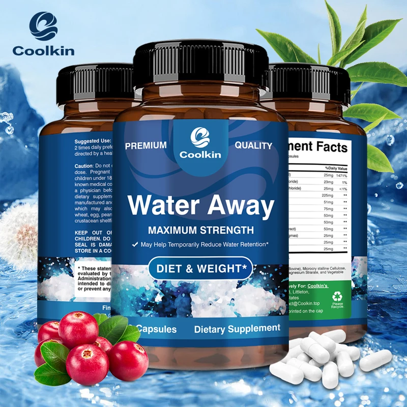 Water Away Maximum Strength - Natural Diuretic Capsules for Water Retention - with Vitamin B6 Potassium & Dandelion