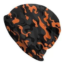 Camo Style - Black Orange Bonnet Homme Autumn Spring Thin Skullies Beanies Caps For Men Women Creative Hats