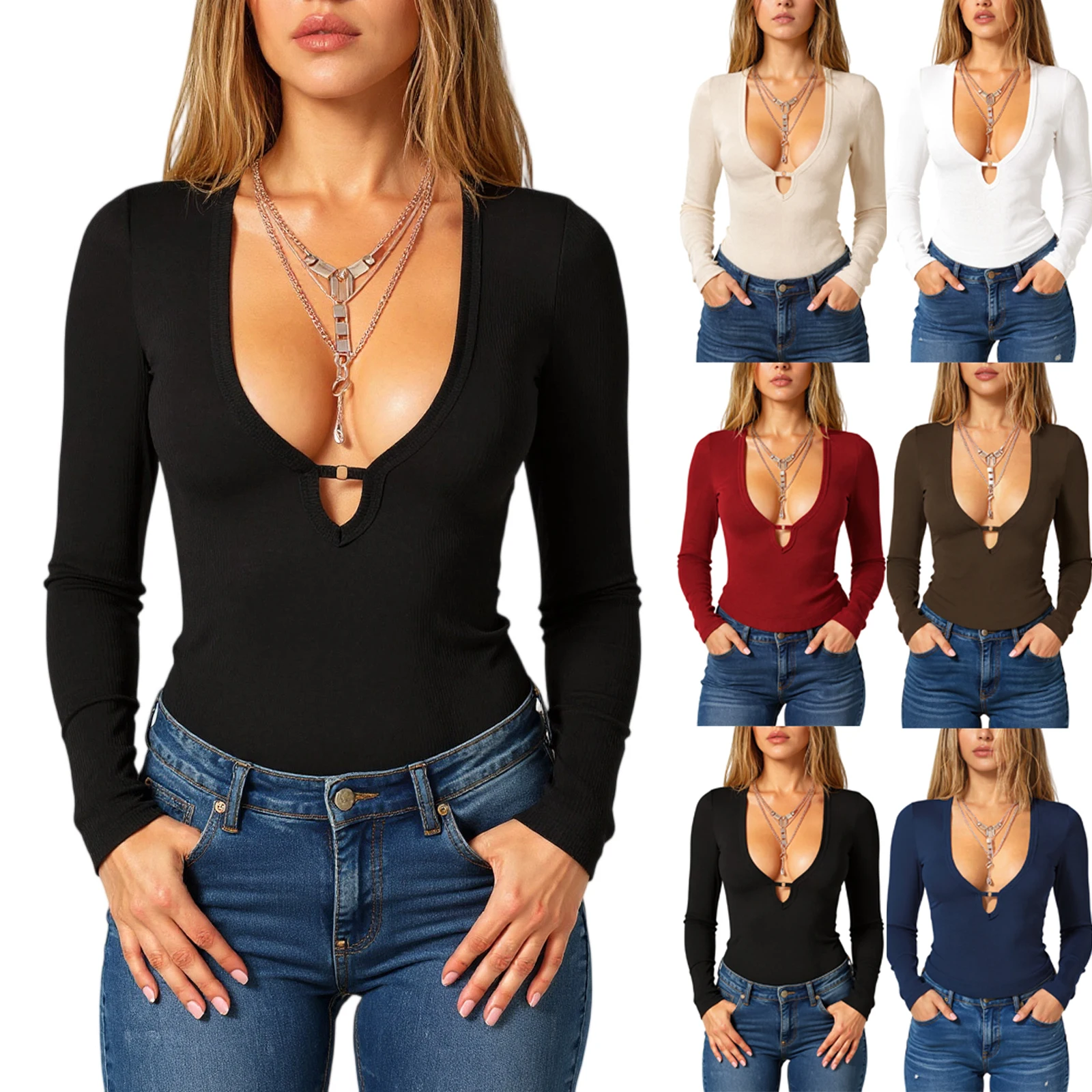 

YHOPE Long Sleeve Shirts For Women Print Graphic Tees Blouses Casual Plus Size Basic Tops Pullover