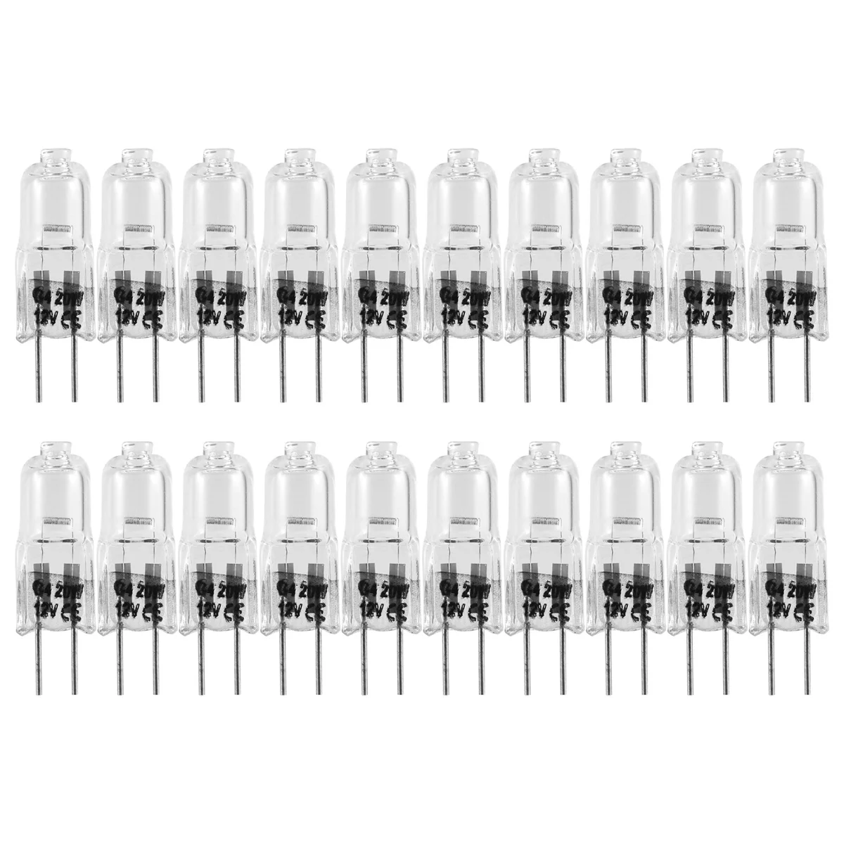 Super Deals 20 Pcs G4 Halogen Bulbs,20W 12V Halogen Light Bulbs 2 Pin Clear Lamp Bulb,for Cooker Lighting,Signal Lights,Track