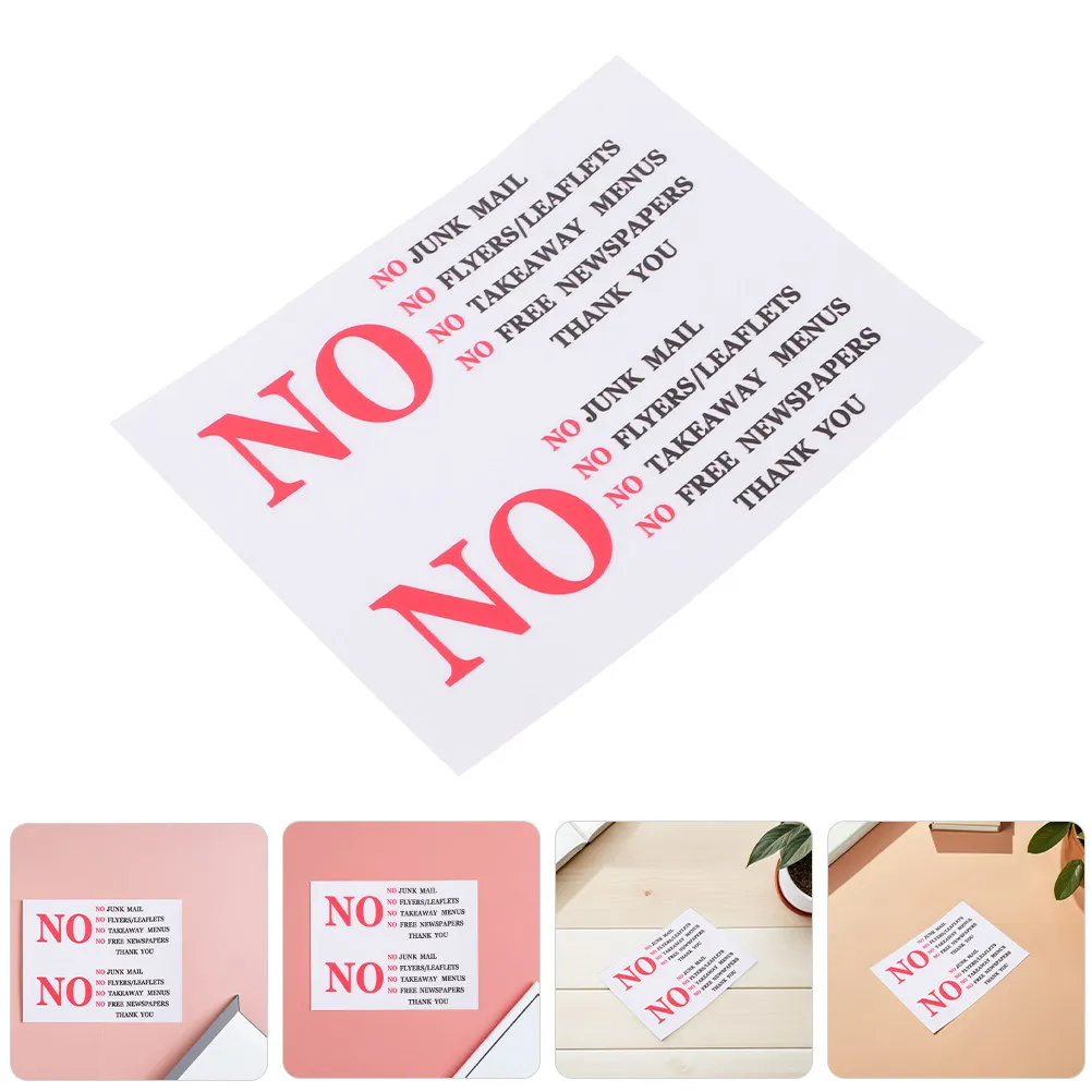

5 Sheets Elegant No Junk Mail Sign Sticker Weatherproof Self Adhesive Mailbox Reminder Decal for Home Entrance Mailbox Warning