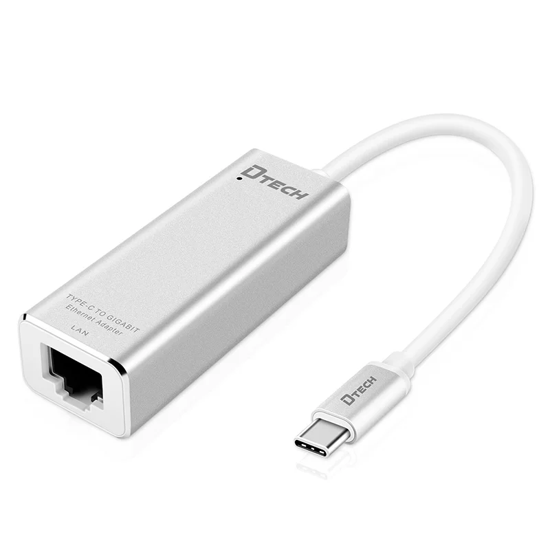 DTECH USB-C to Ethernet Adapter USBC to Gigabit Network RJ45 1000 Mbps LAN 0.2M Wired Network Card for Windows
