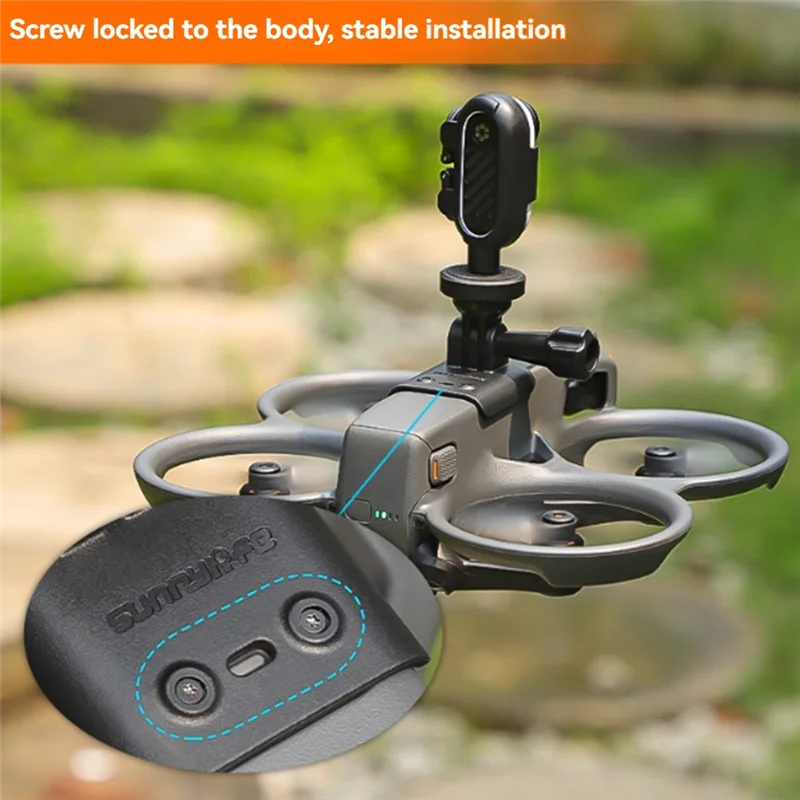SUNNYLIFE For DJI Avata 2 Camera Top Bracket Sports Action Camera Adapter Led Light Mount Clamp Holder-X64A