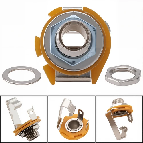 10 Uds 6,35mm 1/4 ""enchufe estéreo conector hembra de Audio soldadura tipo Panel enchufe Mono TS montaje en chasis de Panel