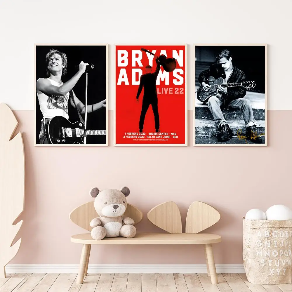 Singer B-Bryan Adams Poster Versatile HD Waterproof Wall Art Self-Adhesive Decor for Any Space Ideal Gift