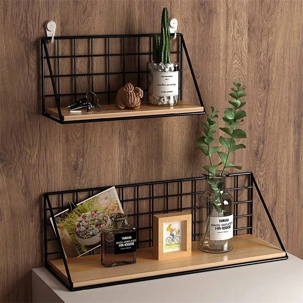 Creative Wall Mounted Shelves, Bedroom Walls, Iron Wall Hanging Baskets, Storage Racks, Storage Baskets, Hanging Racks