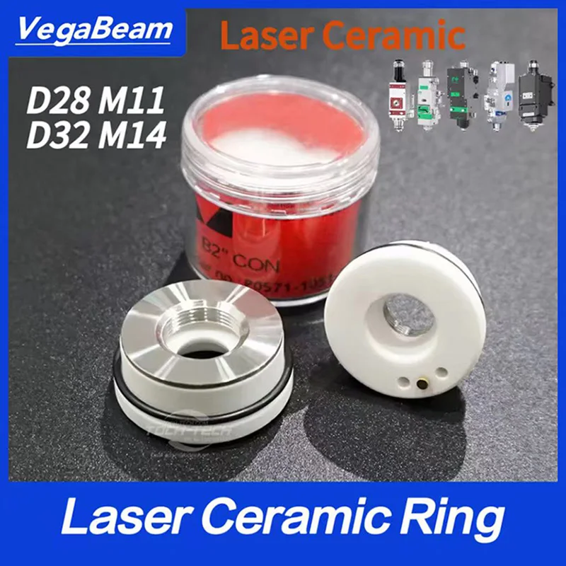 Ceramiczny pierścień laserowy D28 D32, ceramiczna głowica tnąca laserowa M11/M14 do Raytools/WSX Precitec BOCI do głowic tnących laserem światłowodowym