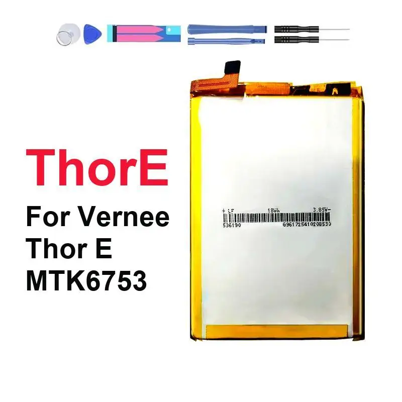 Battery Thore for Vernee Thor E MTK6753, 5020Mah Portable Batteries Warranty + Track Code