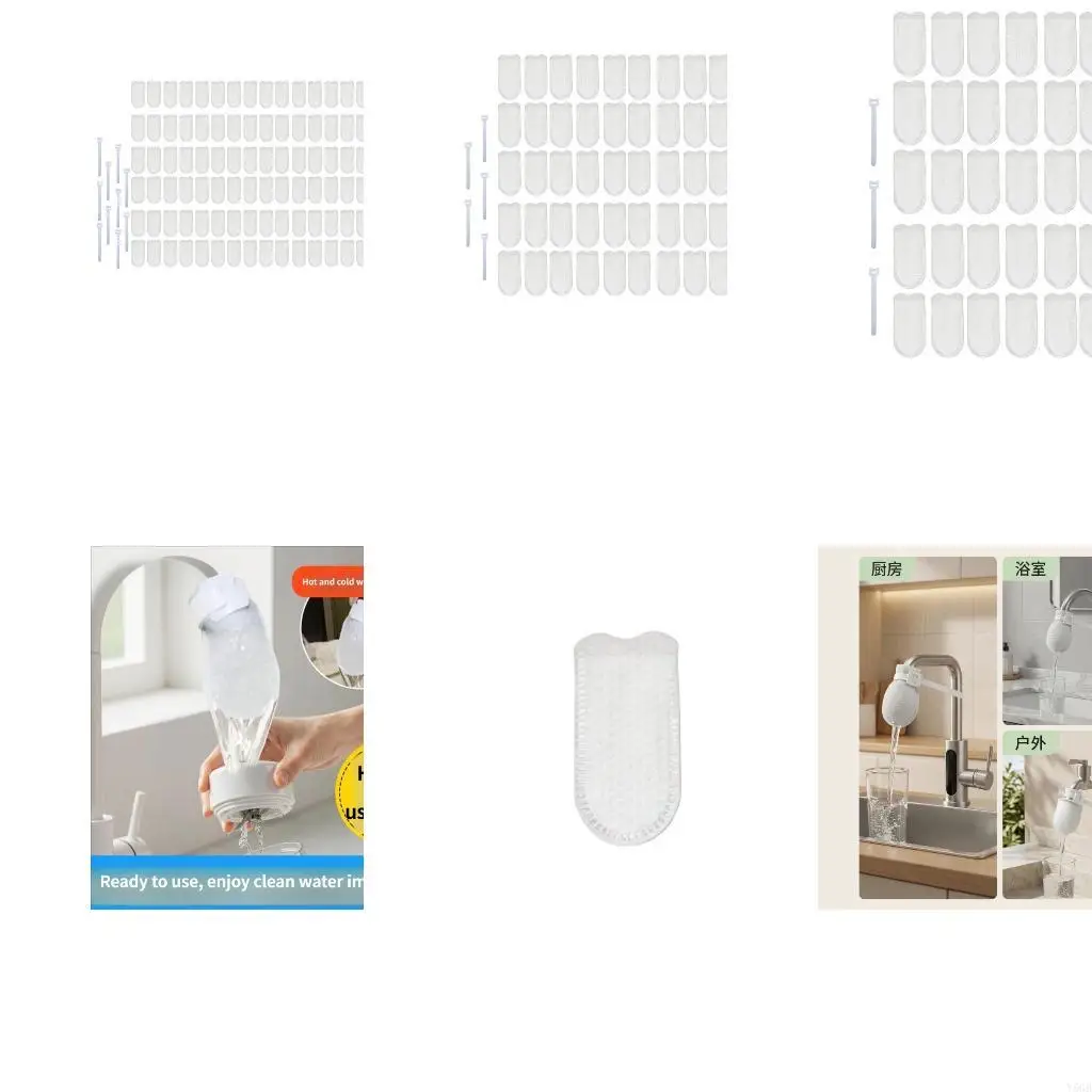 Kitchen Sink Filter Bags with Plastic Fasteners, Disposable Faucet Filter Aid for Fruit Cleaning and Sink Washing Y5GB