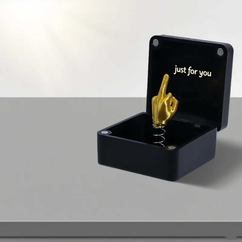 ديكور مكتب إبداعي مضحك "إصبع متوسط في صندوق" هدية مزحة عنصر ديكور فكاهي فريد للمنزل أو العمل #1