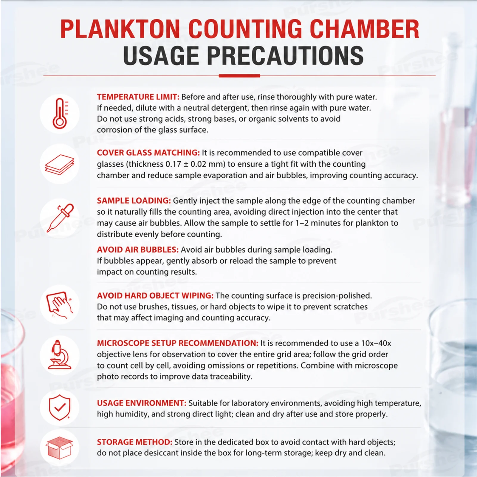 Rechteckige Plankton-Zählkammer 0,1ml-8ml Hochtransparentes Optisches Zählschieberglas Speziell für Labor-Wissenschaftsforschung – Detail 11