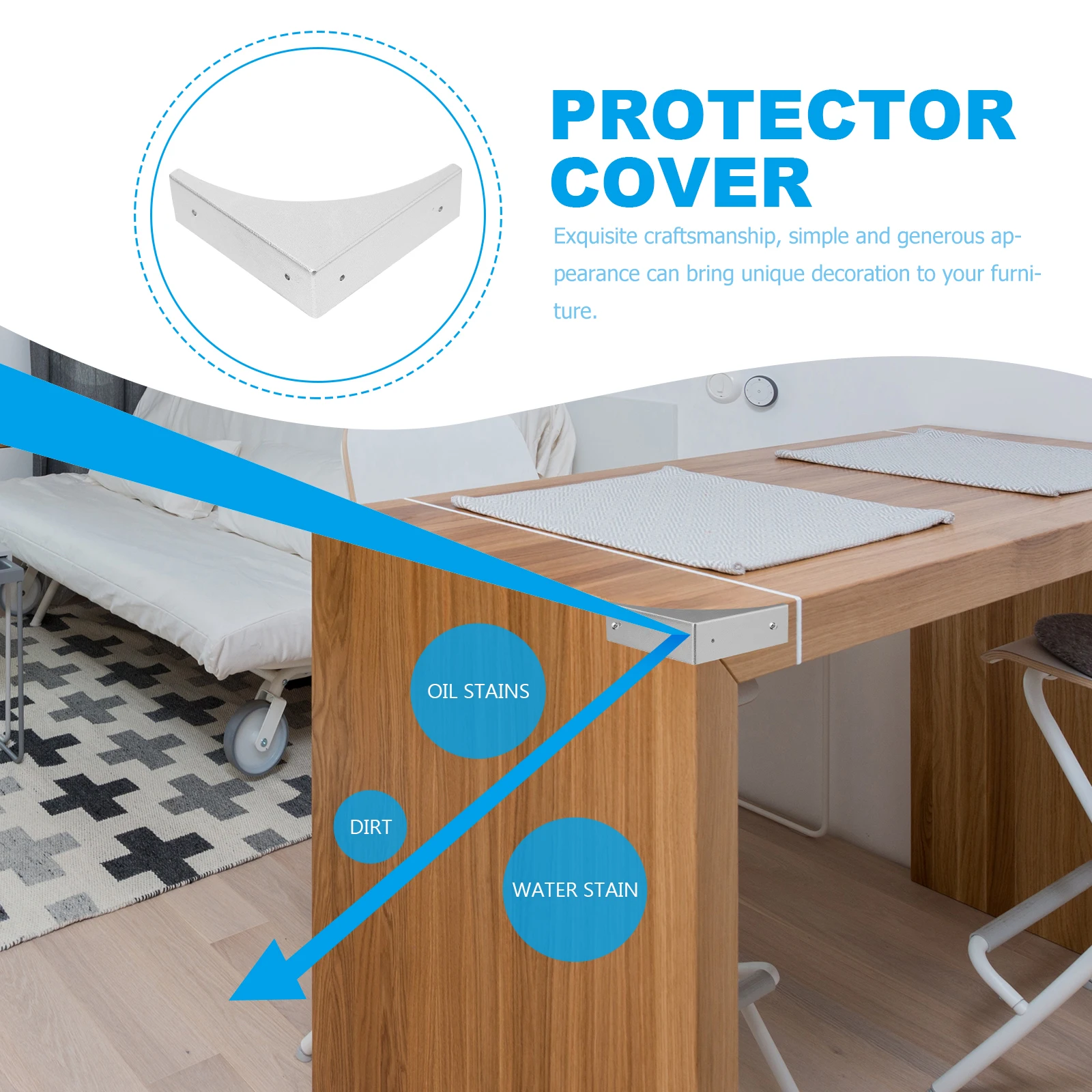 

4 Pcs Vintage Corner Protection Furniture Baby Cabinet Bumpers Protectors for Bronze Safety