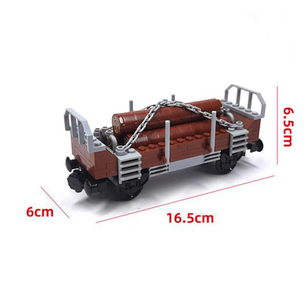 MOC City Train Log Transport Wagon Building Blocks Set Legoeds Compatible Railway Vehicle DIY Educational Model Toy Gift Kids