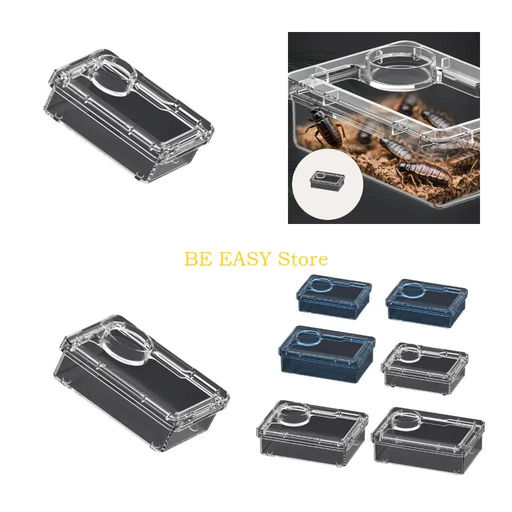 E28F Transparents Breeding Box Escape Proof Breathable Reptiles Small Pet House for Reptiles Terrariums Lizards Snake