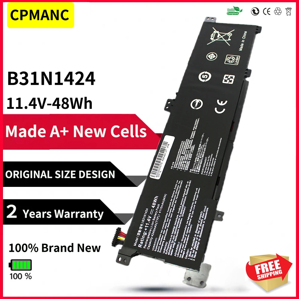 

CPMANC New B31N1424 Battery For Asus K401LB5200 K401LB-FR036 K401UQ-FA074T FA090D A401U A401L A400U U4000 V405L 0B200-01390000