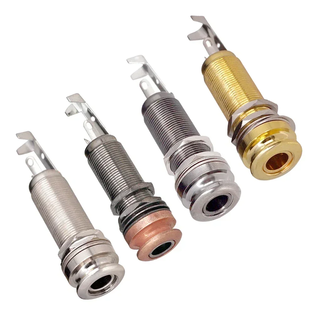 Threaded Cylinder Output Strap EndPin For Electric Guitar Bass Endpin Jack Output Jacks 6.35mm Stereo 1/4Inch Socket Plug
