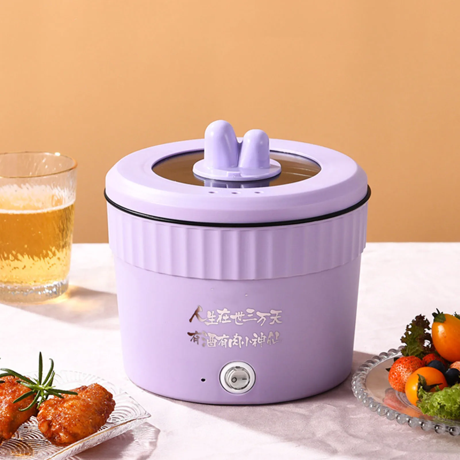 

Noodle Cooker Beautiful Appearance High Factor 1.5L Electric Hot Pot 18cm Practical Compact for Student Dormitory