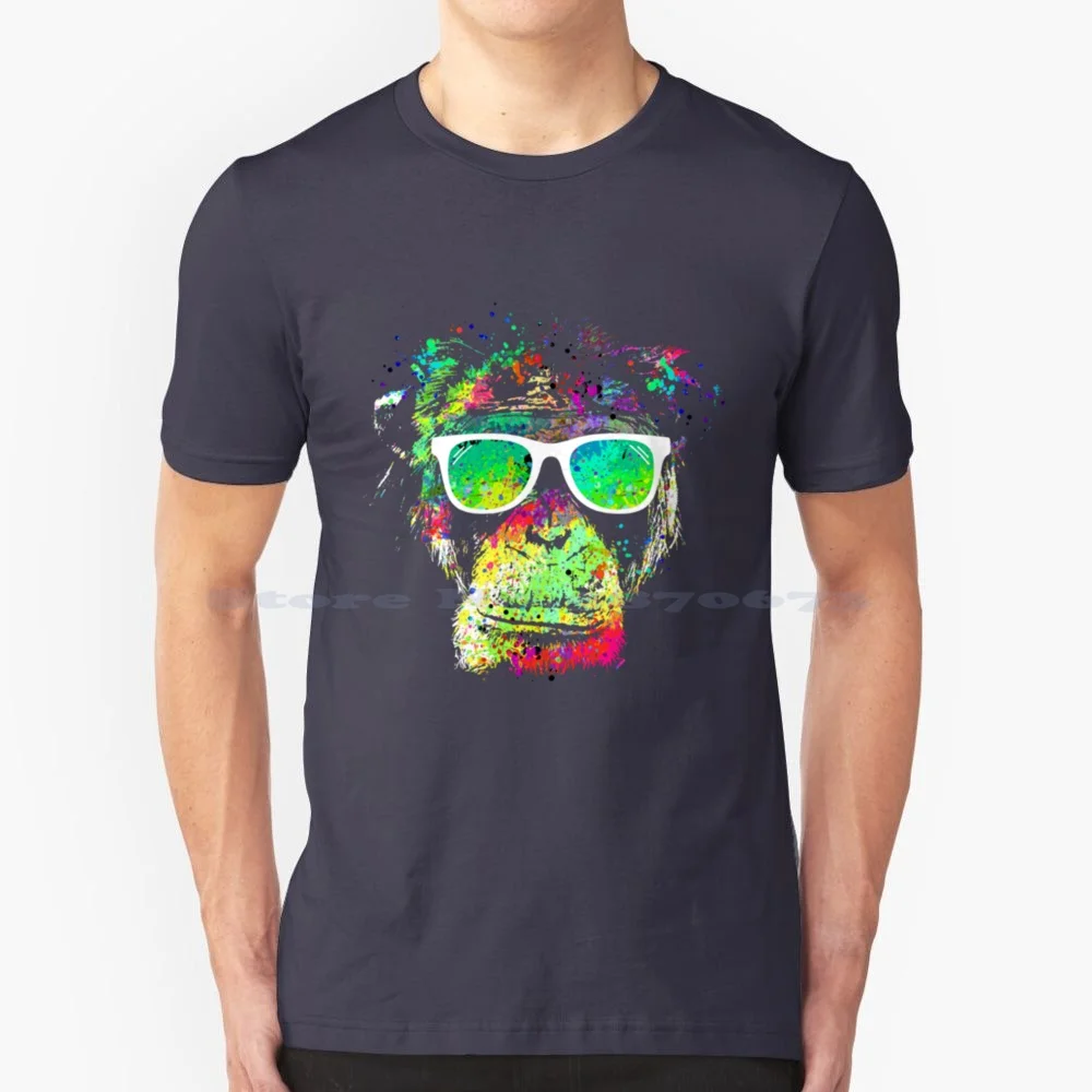 Technicolor Monkey T Shirt 100% Cotton Tee Colors Monkey Neon Gorilla Urban Art Wild Animals Cool Animals Clingcling