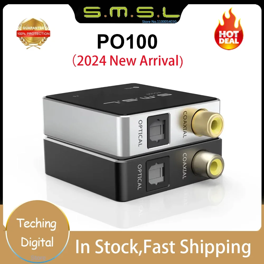 New Arrival! SMSL PO100 2024 USB DAC Digital Interface DSD DOP64 XMOS XU316 Type-C Input OPT/COAX Output