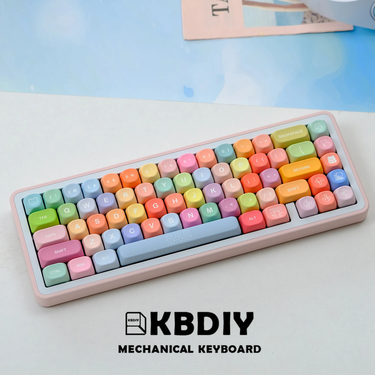 KBDiy 141 Keys Gummy Bears PBT Keycap KOA Profile Color Cute KOA Key Cap for MX Switches Custom Mechanical Gaming Keyboard Caps