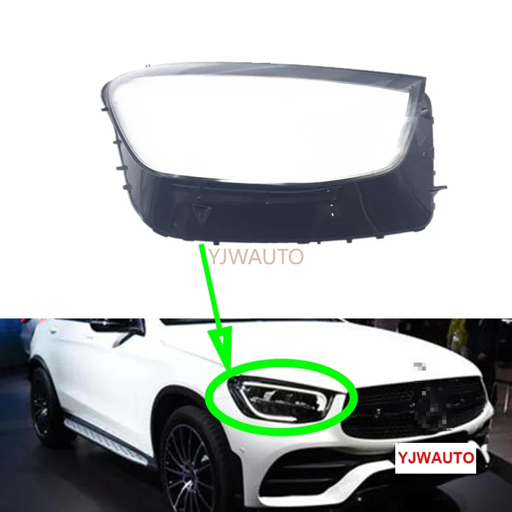 

For Mercedes-Benz W253 GLC200 260 300 2019 2020 2021 2022 Headlamp Cover Car Headlight Lens Replacement Lampshade Auto Shell