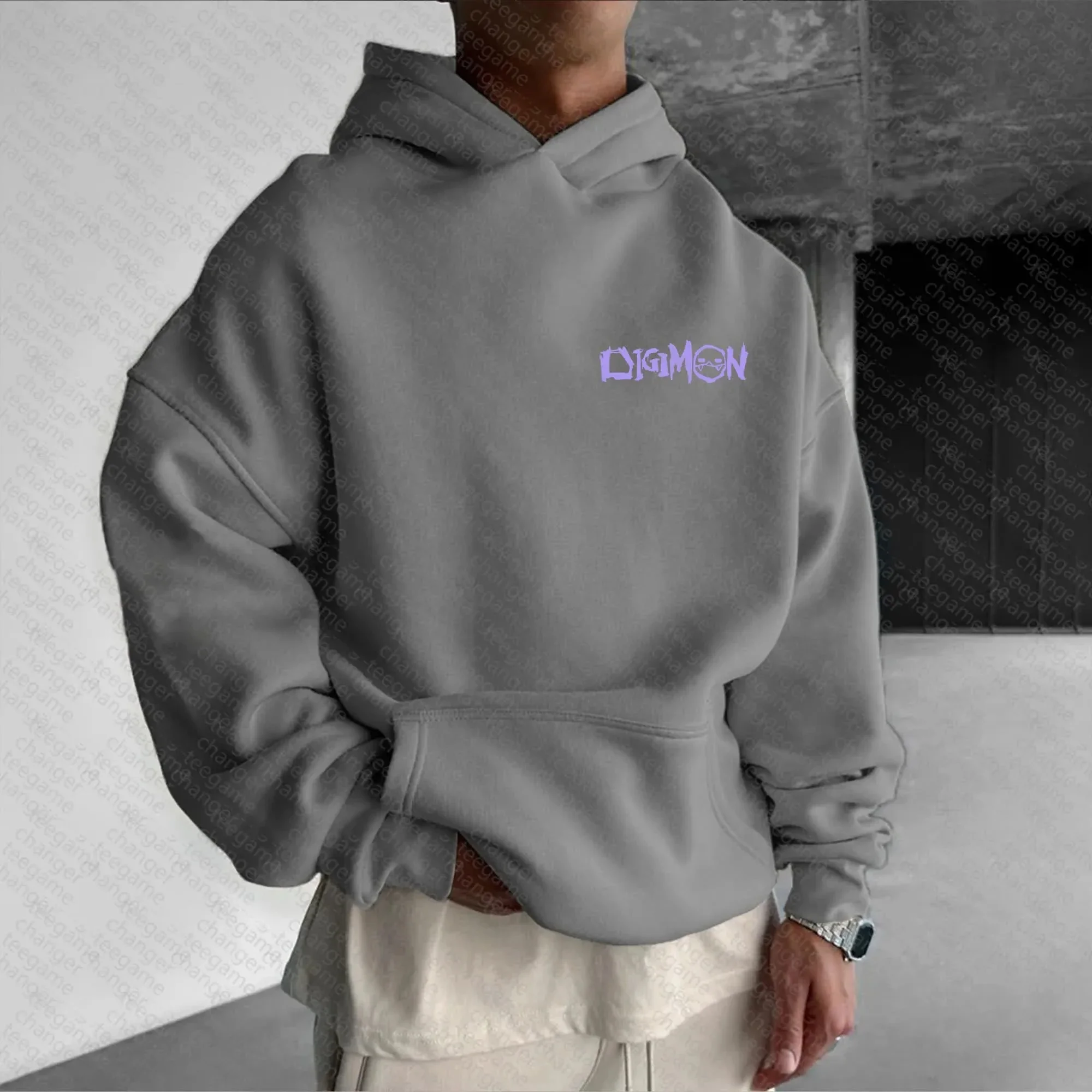 Digimon Anime Angewomon Printed Hoodie 2026 Autumn and Winter Men's Harajuku Sports Casual Children's Parent-Child Jumper Top