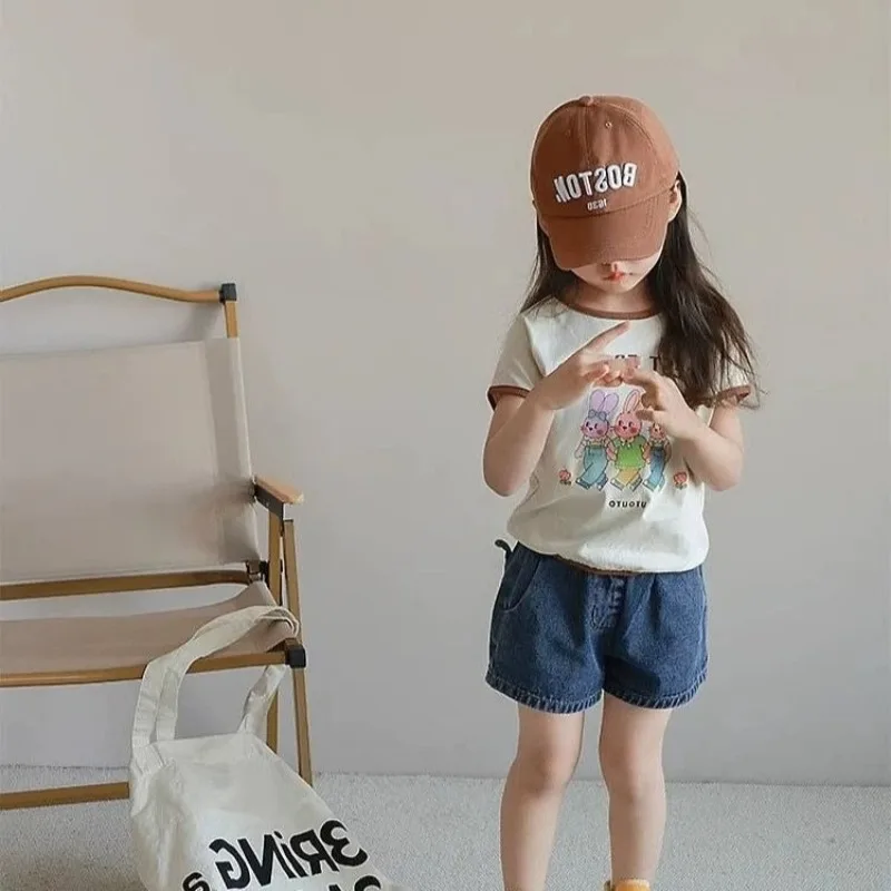 2026 Summer Girls' Denim Shorts with Playful Ears Fashion Versatile Kids' Shorts for Baby Girl Stylish Unique