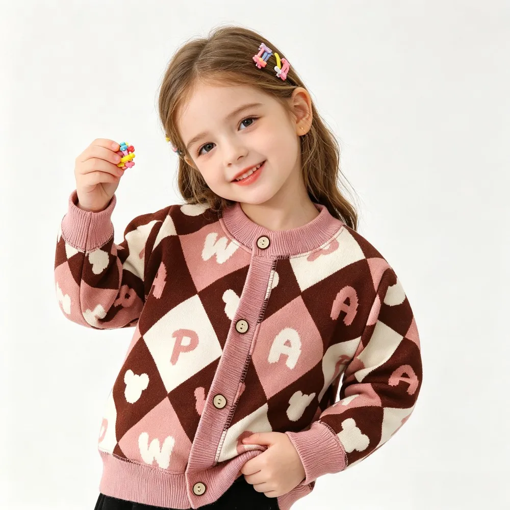 1-9Yrs Children Clothes Girls Cardigans Toddler Girl Sweater Autum Sweaters Cardigan Long Sleeve Korean Style Baby Girl's Jacket