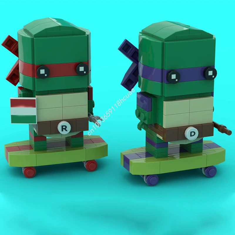 252pcs MOC Raphael Donatello Brickheadz Model Building blocks idea creative Toys craft Kids Brick Christmas gifts