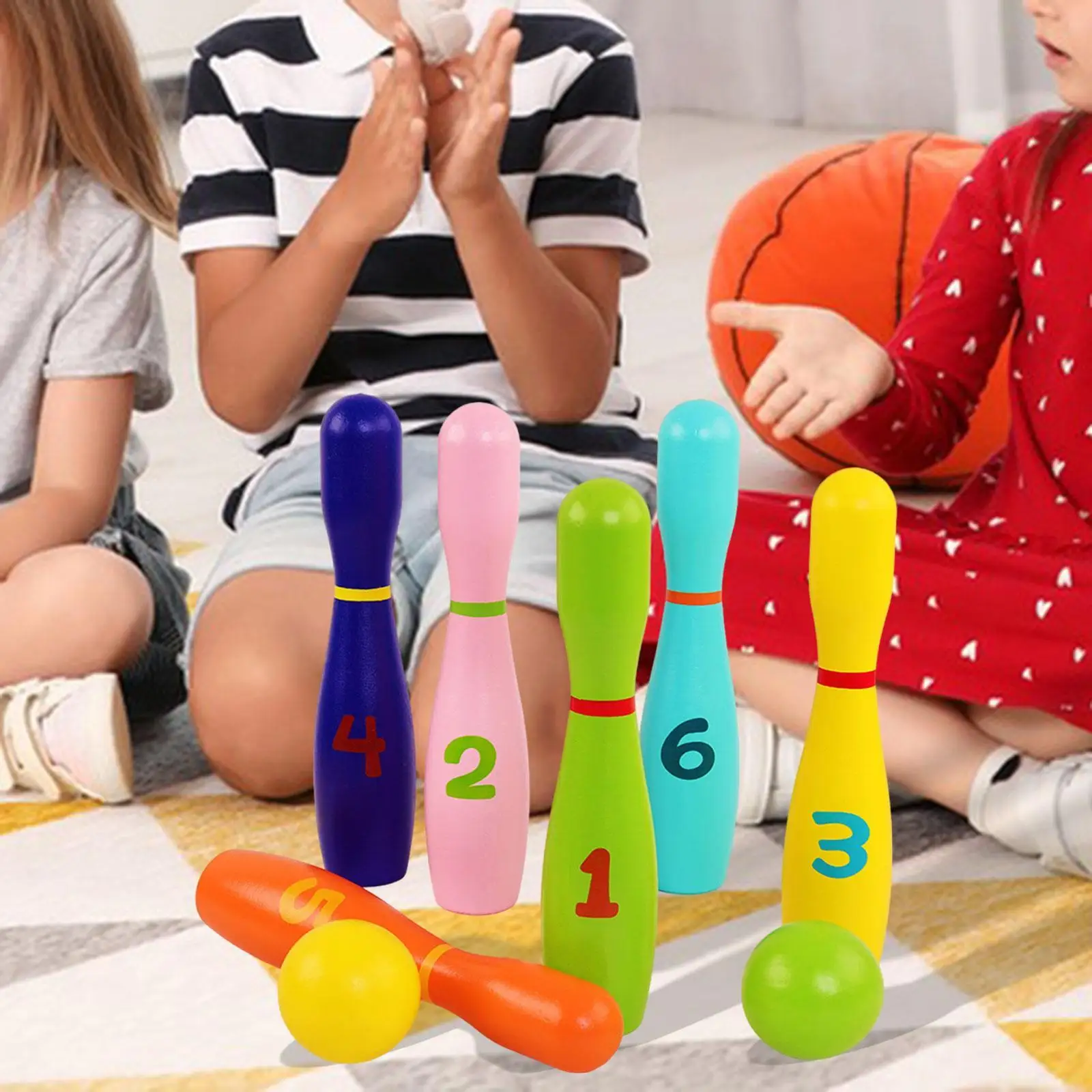 Kids Bowling Set Children's Bowling Toys Family Game Prop Educational Toy Indoor Activity Game Early Development for Floor