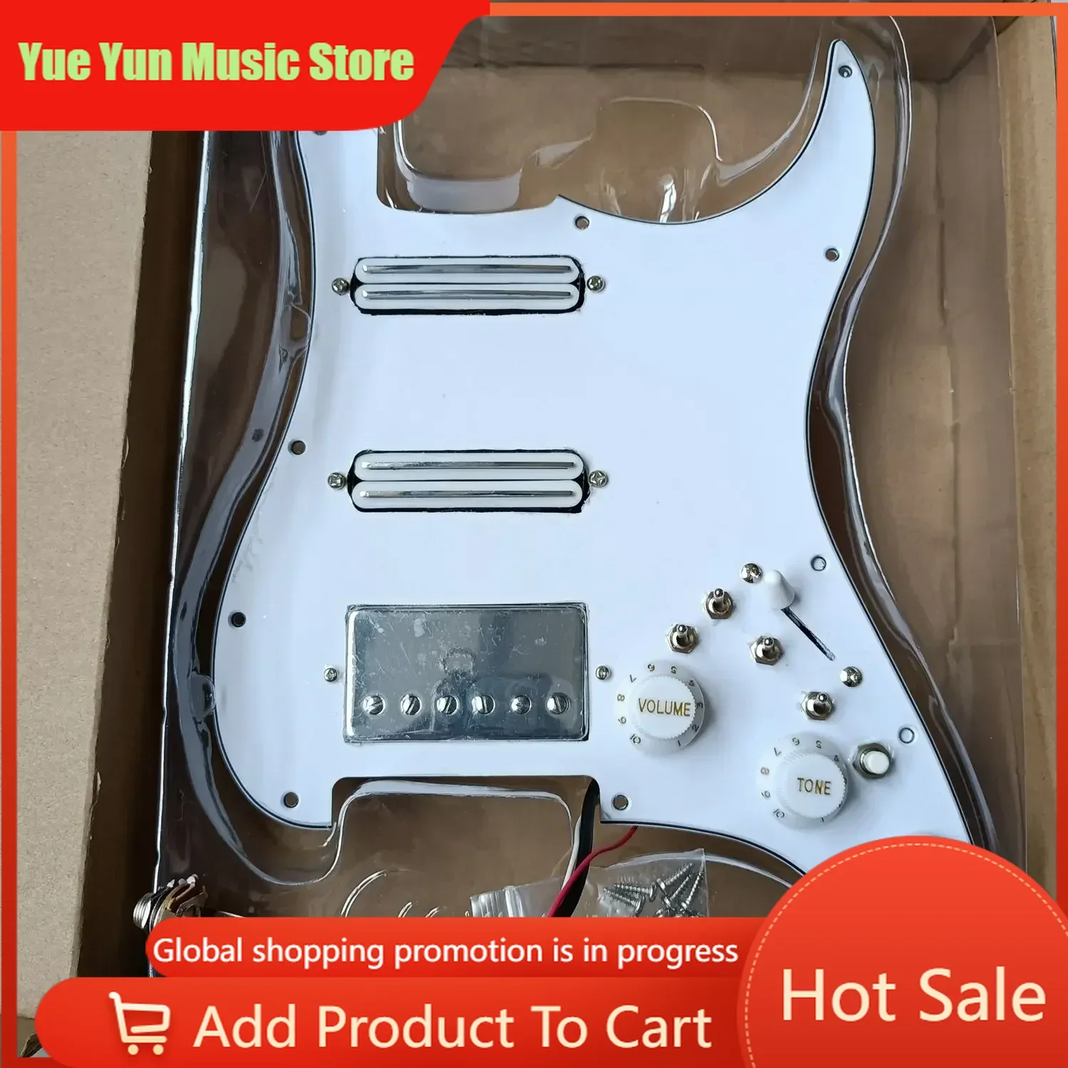 

SSH Prewired Loaded ST Pickguard 5 Way Coil Split Switch Dual Pickups High Output Chrome Pickups Guitar Parts