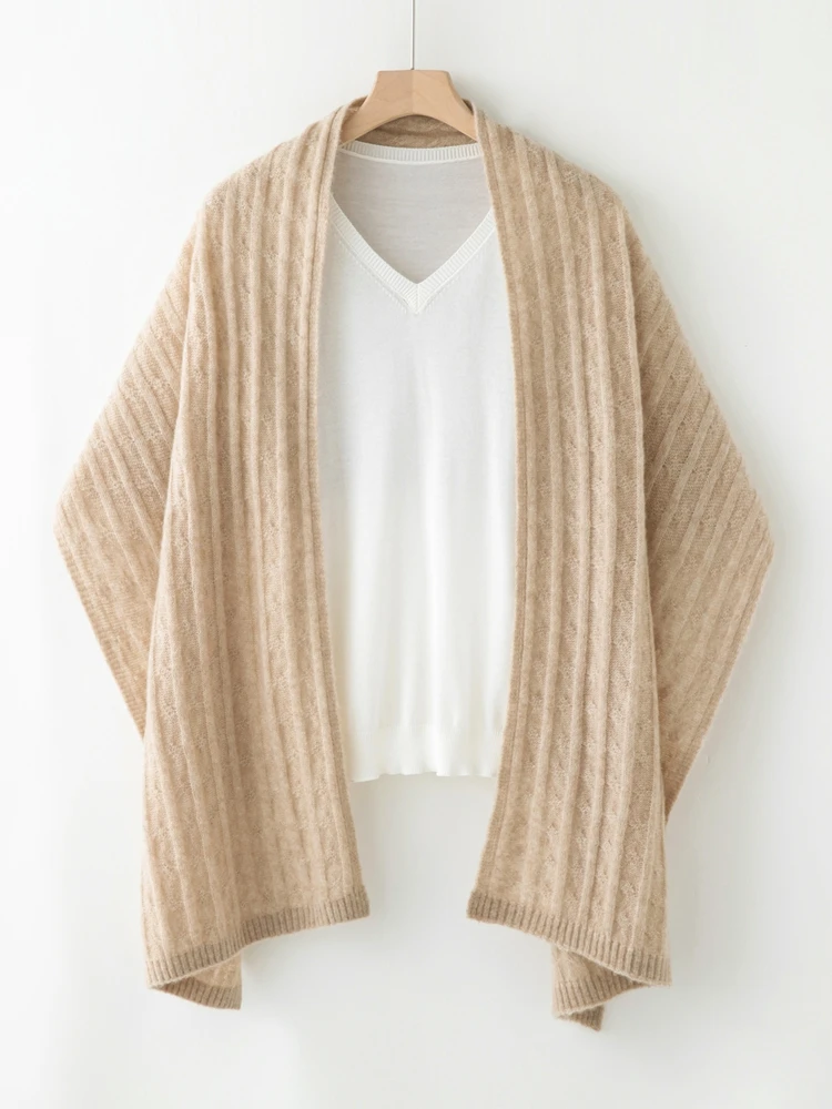 

Light Luxury Autumn Winter Woman Shawl Elegant Female 100% Cashmere Knitwear Classic Ladies Clothing Tops Soft Solid Scarf
