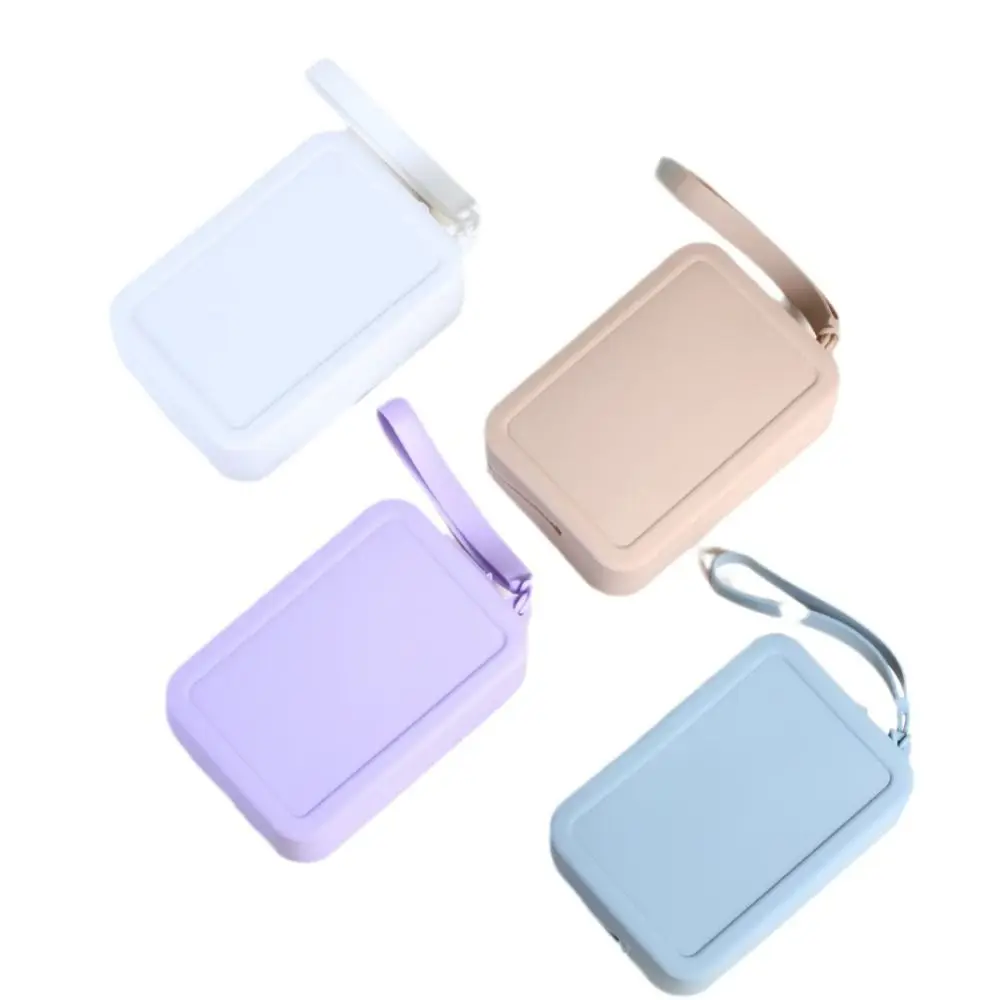 Morandi Color Silicone Cosmetic Bag Coin Purse Large Capacity Multifunction Storage Bag Makeup Brush Holder Rectangle