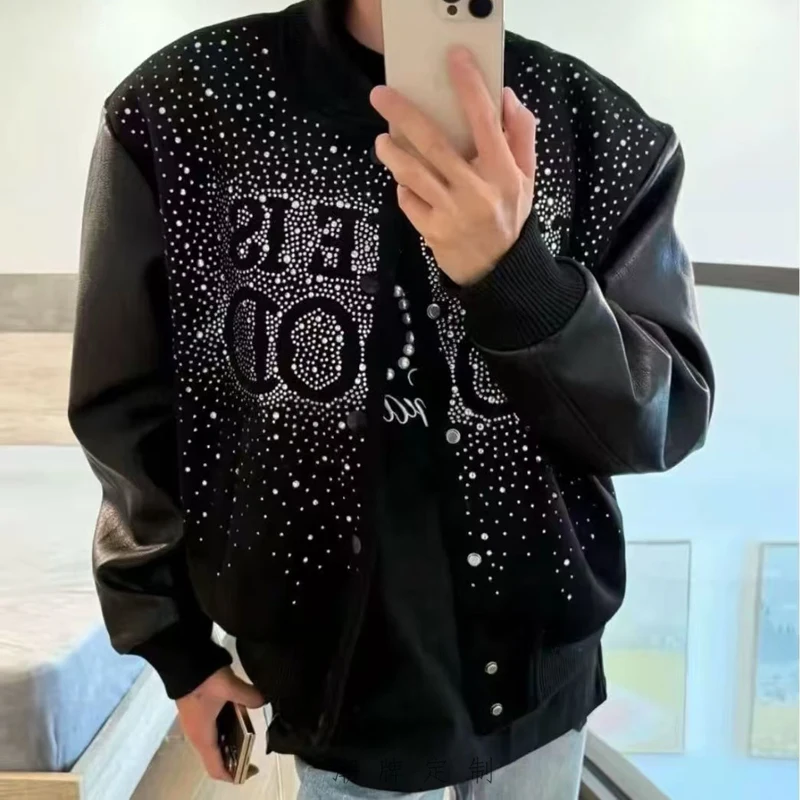 Goodbrand سترة الخريف/الشتاء عالية الجودة الحب هو جيد النجوم الساخن الماس سترات للعبة البيسبول معاطف الرجال النساء #3